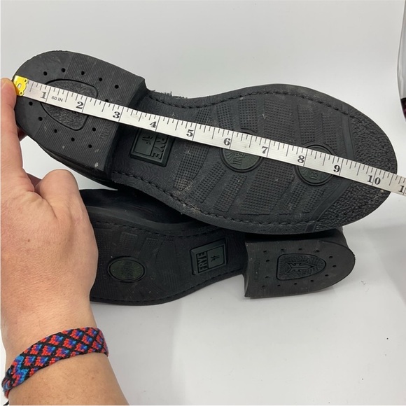 Frye Black Leather Combat Boots with Buckles - Picture 8 of 11